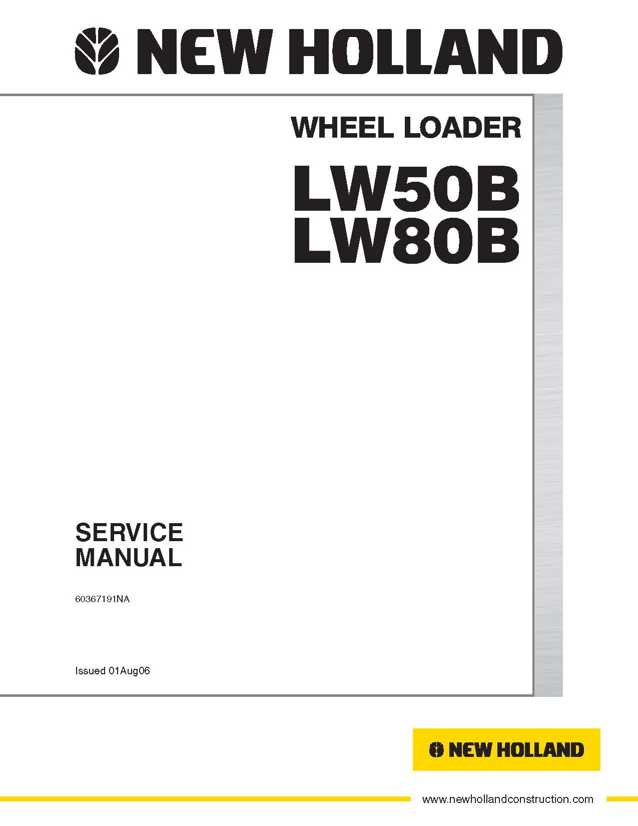 Manual De Serviço Em Pdf Da Carregadeira De Rodas New Holland LW50B, LW80B