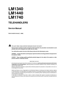 Manual de serviço em pdf do manipulador telescópico New Holland LM1340, LM1440, LM1740 - Construção New Holland manuais - NH-...