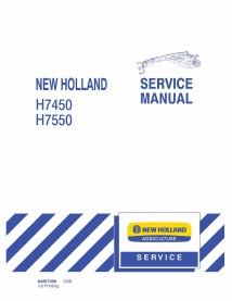 New Holland H7450, H7550 faucheuse-conditionneuse pdf manuel d'entretien - Nouvelle-Hollande Agriculture manuels - NH-84207368