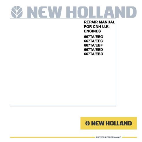 Manual de serviço em pdf do motor New Holland 667TA / Exx - Construção New Holland manuais - NH-60413689