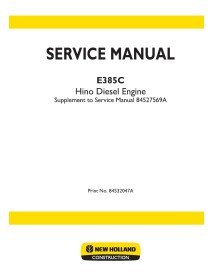 New Holland E385C Hino Diesel engine pdf service manual  - New Holland Construction manuals - NH-84532047A