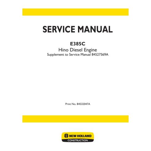 Manual de serviço em pdf do motor New Holland E385C Hino Diesel - Construção New Holland manuais - NH-84532047A