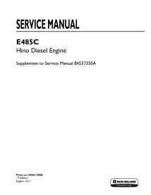 New Holland E485C Hino Diesel engine manual de servicio pdf - New Holland Construcción manuales - NH-84561180A