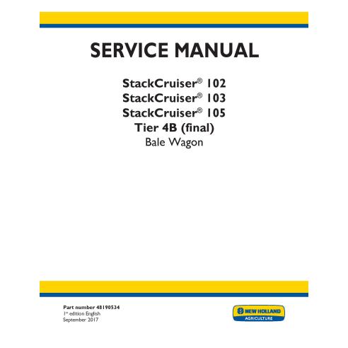 New Holland StackCruiser 102, 103, 105 Tier 4B bale wagon pdf manual de servicio - New Holland Construcción manuales - NH-481...