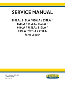 New Holland 810, 815, 830, 835, 850, 855, 857, 910, 915, 917, 935, 937, 975 LA Farm Loader manual de servicio en pdf - New Ho...