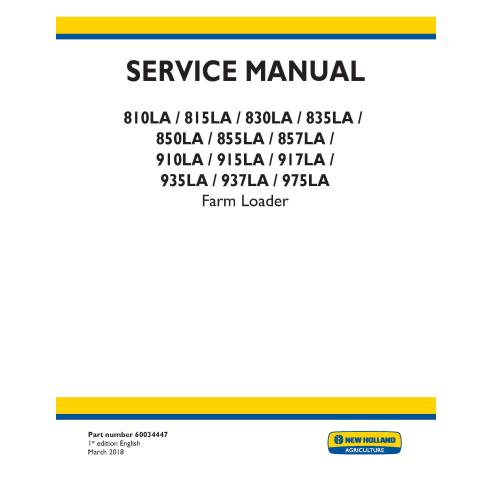 New Holland 810, 815, 830, 835, 850, 855, 857, 910, 915, 917, 935, 937, 975 LA farm loader manual de serviço em pdf - Constru...