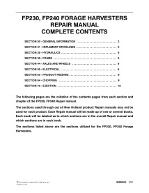 New Holland FP230, FP240 forage harvester pdf service manual  - New Holland Construction manuals - NH-86900642