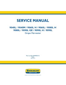 New Holland 9040L, 9040M, 9060L H, 9060L, 9080L H, 9080L, 9090L GE, 9090L H, 9090L colhedor de uvas manual de serviço em pdf ...