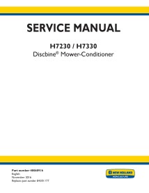 New Holland H7230, H7330 faucheuse-conditionneuse à disques pdf manuel de service - Agriculture de New Holland manuels