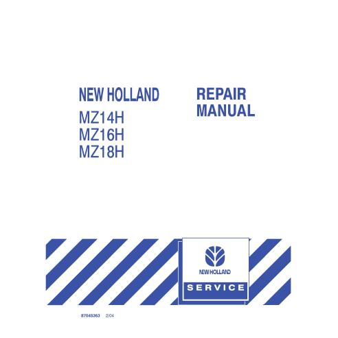 Manual de serviço pdf do trator New Holland MZ14H, MZ16H, MZ18H - Construção New Holland manuais - NH-87045363