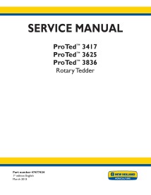 Manual de serviço em pdf do virador rotativo New Holland ProTedTM 3417, 3625, 3836 - Construção New Holland manuais - NH-4747...