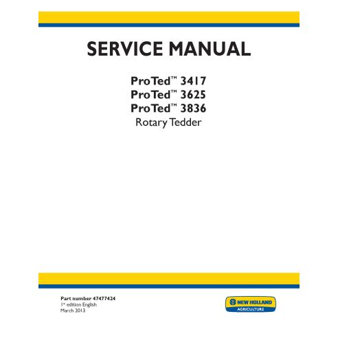 Manual de serviço em pdf do virador rotativo New Holland ProTedTM 3417, 3625, 3836 - Construção New Holland manuais - NH-4747...