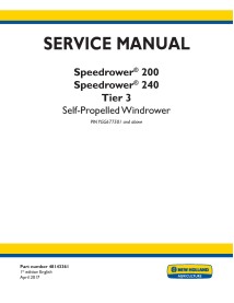 New Holland Speedrower 200, 240 Tier 3 PIN YGG677501 + hileradora autopropulsada manual de servicio pdf - Construcción New Ho...