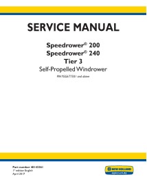 New Holland Speedrower 200, 240 Tier 3 PIN YGG677501 + windrower automotor manual de serviço em pdf - Construção New Holland ...