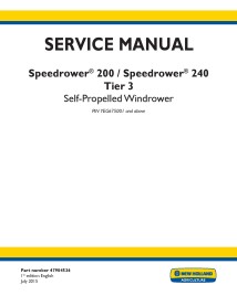New Holland Speedrower 200, 240 Tier 3 PIN YEG675001+ self-propelled windrower pdf service manual  - New Holland Construction...