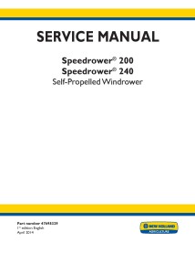 New Holland Speedrower 200, 240 andaineur automoteur manuel d'entretien pdf - Construction New Holland manuels - NH-47698329