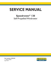 New Holland Speedrower 130 (2) self-propelled windrower pdf service manual  - New Holland Construction manuals