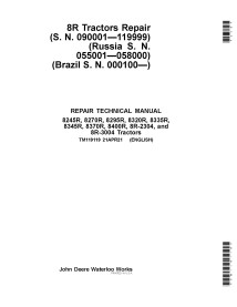 John Deere 8245R, 8270R, 8295R, 8320R, 8335R, 8345R, 8370R, 8400R, 8R-2304, 8R-3004 tractor pdf repair technical manual - Joh...