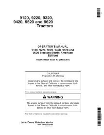 JD-OMAR228220 Manual del operador del tractor John Deere 9120, 9220, 9320, 9420, 9520, 9620 (OMAR228220)