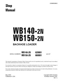 Komatsu WB140-2N, WB150-2N SN A20001+ backhoe loader pdf shop manual  - Komatsu manuals - KOMATSU-CEBD009802