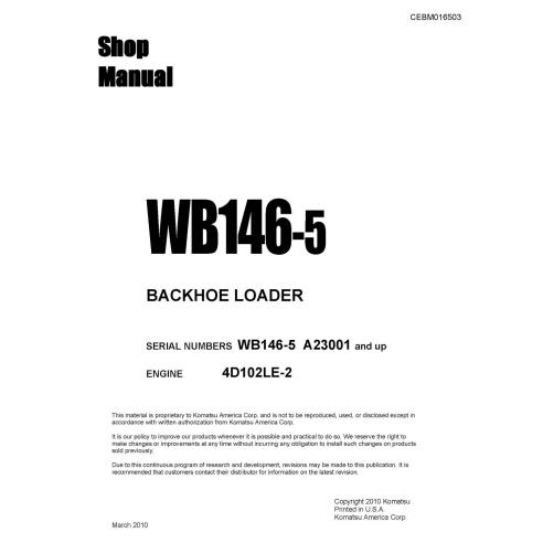 Manuel d'atelier pdf de la chargeuse-pelleteuse Komatsu WB146-5 - Komatsu manuels - KOMATSU-CEBM016503
