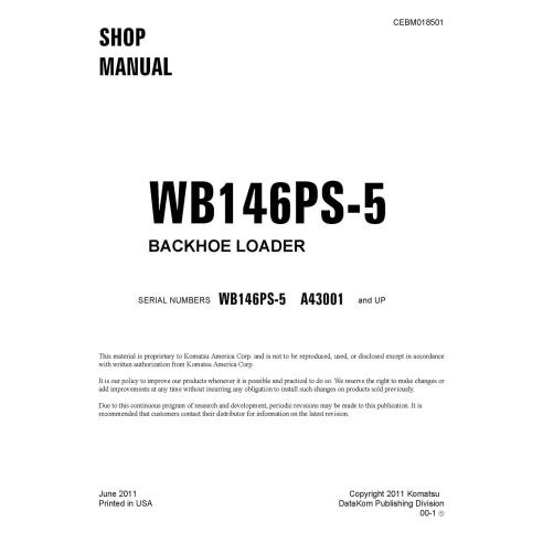 Komatsu WB146PS-5 backhoe loader pdf shop manual  - Komatsu manuals - KOMATSU-CEBM018501