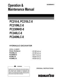 Komatsu PC210-8, PC210LC-8, PC210NLC-8, PC230NHD-8, PC240LC-8, PC240NLC-8 hydraulic excavator pdf operation & maintenance man...