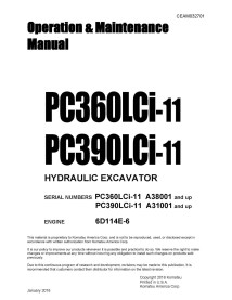 Excavadora hidráulica Komatsu PC360LCi-11, PC390LCi-11 pdf manual de operación y mantenimiento - Komatsu manuales - KOMATSU-C...