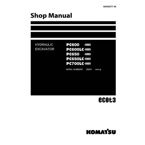 Komatsu PC600, PC600LC, PC650, PC650LC, PC700LC -8E0 pelle hydraulique manuel d'atelier pdf - Komatsu manuels - KOMATSU-SEN05...