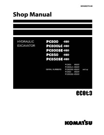 Manual da loja em pdf da escavadeira hidráulica Komatsu PC800-8E0, PC800LC-8E0, PC800SE-8E0, PC850 -8E0, PC850SE-8E0 - Komats...