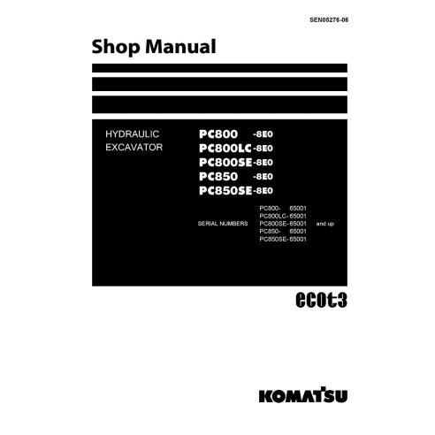 Manual da loja em pdf da escavadeira hidráulica Komatsu PC800-8E0, PC800LC-8E0, PC800SE-8E0, PC850 -8E0, PC850SE-8E0 - Komats...