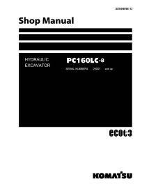 Komatsu PC160LC-8 hydraulic excavator pdf shop manual  - Komatsu manuals - KOMATSU-SEN04566-13