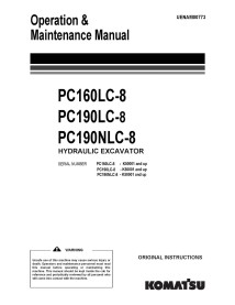 Komatsu PC160LC-8, PC190LC-8, PC190NLC-8 hydraulic excavator pdf operation & maintenance manual  - Komatsu manuals - KOMATSU-...