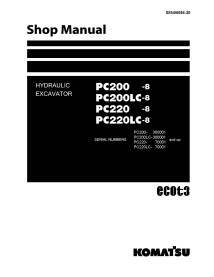 Manual da oficina da escavadeira hidráulica Komatsu PC200-8, PC200LC-8, PC220-8, PC220LC-8 - Komatsu manuais - KOMATSU-SEN000...