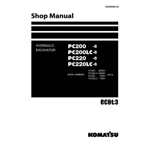 Komatsu PC200-8, PC200LC-8, PC220-8, PC220LC-8 hydraulic excavator pdf shop manual  - Komatsu manuals - KOMATSU-SEN00084-20