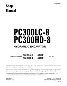 Komatsu PC300LC-8, PC300HD-8 hydraulic excavator pdf shop manual  - Komatsu manuals - KOMATSU-CEBM018703
