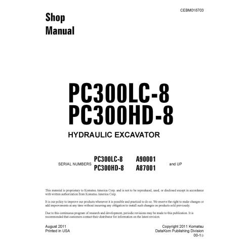 Komatsu PC300LC-8, PC300HD-8 hydraulic excavator pdf shop manual  - Komatsu manuals - KOMATSU-CEBM018703