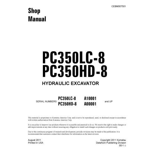 Manual de compra em pdf da escavadeira hidráulica Komatsu PC350LC-8, PC350HD-8 - Komatsu manuais - KOMATSU-CEBM007501