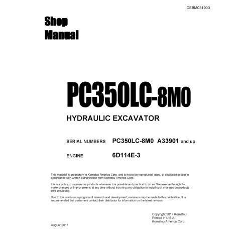 Komatsu PC350LC-8M0 hydraulic excavator pdf shop manual  - Komatsu manuals - KOMATSU-CEBM031900