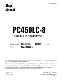 Komatsu PC450LC-8 hydraulic excavator pdf shop manual  - Komatsu manuals - KOMATSU-CEBM007602