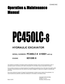 Manual de operação e manutenção em pdf da escavadeira hidráulica Komatsu PC450LC-8 - Komatsu manuais - KOMATSU-CEAM021902