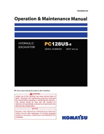 Excavadora hidráulica Komatsu PC128US-8 pdf manual de operación y mantenimiento - Komatsu manuales