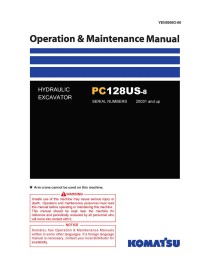 Komatsu PC128US-8 hydraulic excavator pdf operation & maintenance manual  - Komatsu manuals - KOMATSU-YEN00003-00