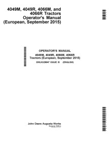 Manuel d'utilisation du tracteur compact John Deere 4049M, 4049R, 4066M, 4066R pdf - John Deere manuels - JD-OMLVU29847