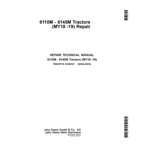 TM410719 Manual técnico de reparação dos tratores John Deere 6110M, 6120M, 6125M, 6130M, 6135M, 6140M, 6145M (TM410719)