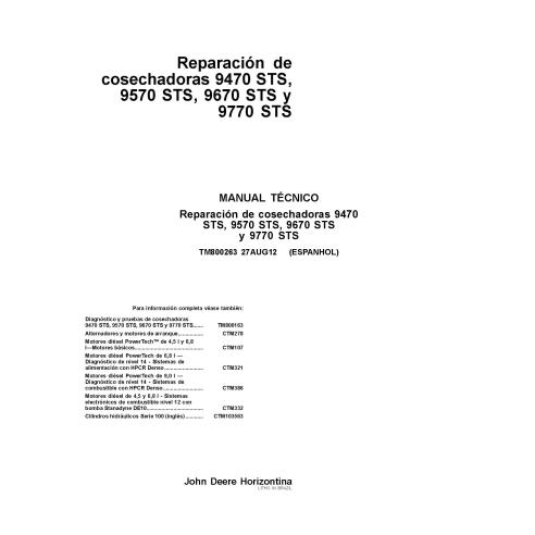 John Deere 9470 STS, 9570 STS, 9670 STS, 9770 STS combine pdf repair technical manual ES - John Deere manuals - JD-TM800263