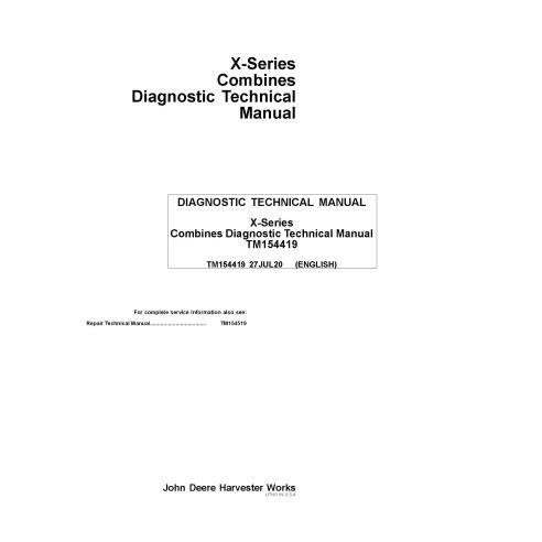 John Deere X9 1000, 1100 combine pdf diagnóstico técnico manual - John Deere manuais - JD-TM154419