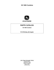 John Deere X9 1000 catálogo de piezas en pdf de la cosechadora - John Deere manuales - JD-PC13708