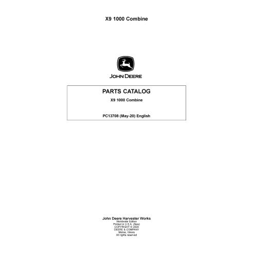 John Deere X9 1000 catálogo de piezas en pdf de la cosechadora - John Deere manuales - JD-PC13708