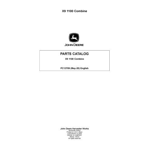 John Deere X9 1100 catálogo de piezas en pdf de la cosechadora - John Deere manuales - JD-PC13709